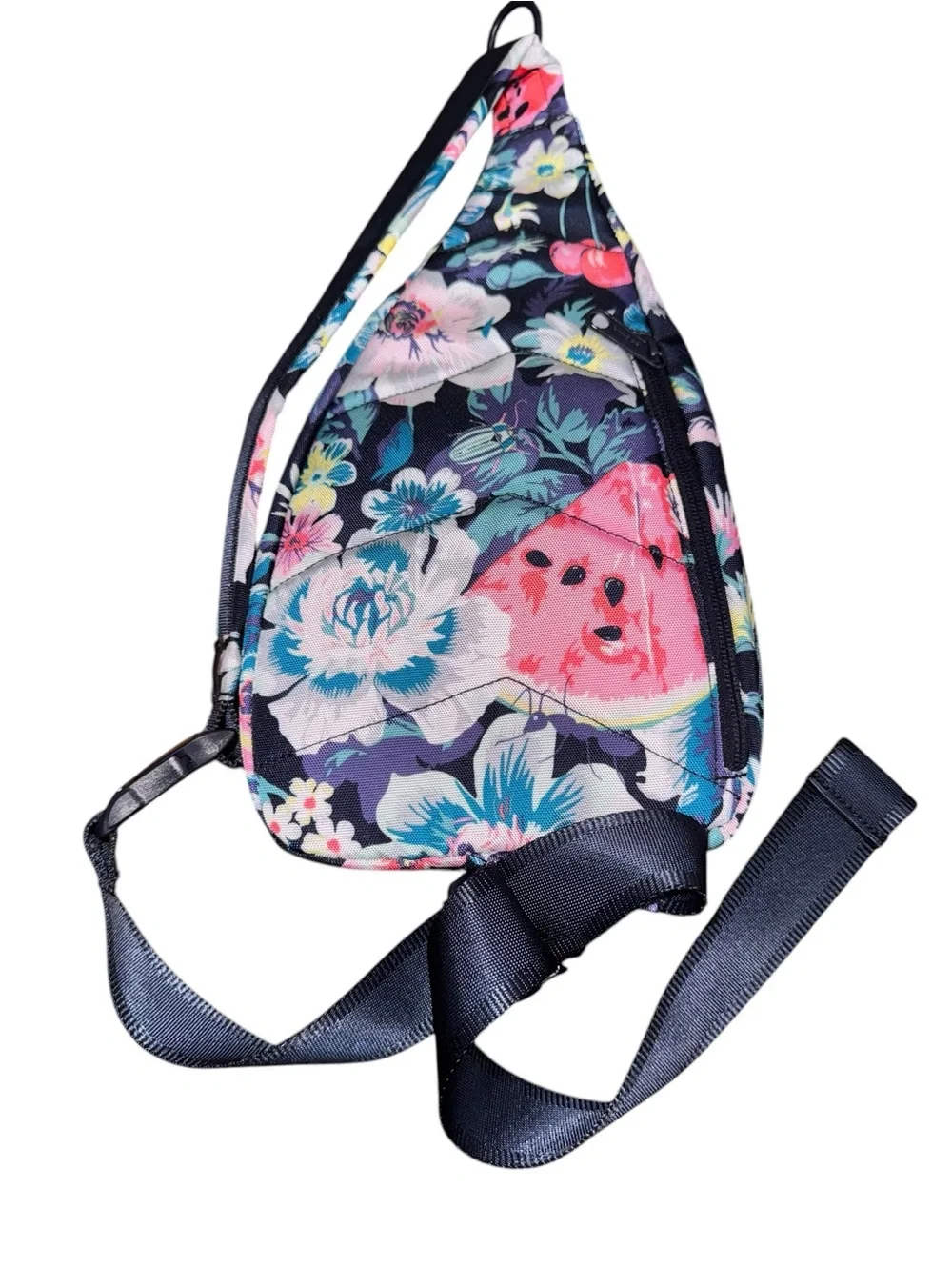 Vera Bradley Navy Floral Sling Bag - Picture 3 of 5